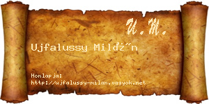 Ujfalussy Milán névjegykártya